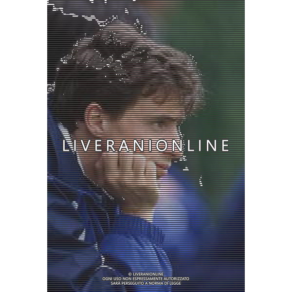 DIAP-RETROSPETTIVA ENRICO CHIESA CALCIATORE NELLA FOTO ENRICO CHIESA CON LA MAGLIA DELLA NAZIONALE ITALIANA NELL\'ANNO 1995-96 AG ALDO LIVERANI SAS