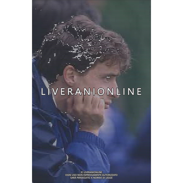 DIAP-RETROSPETTIVA ENRICO CHIESA CALCIATORE NELLA FOTO ENRICO CHIESA CON LA MAGLIA DELLA NAZIONALE ITALIANA NELL\'ANNO 1995-96 AG ALDO LIVERANI SAS
