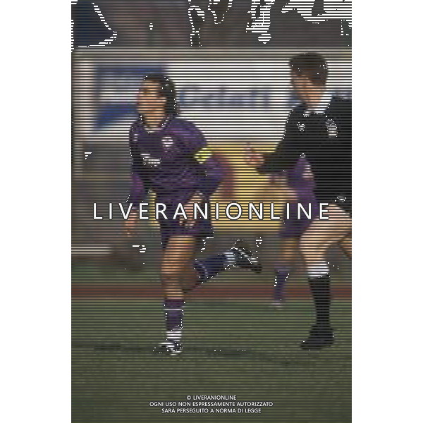 DIAP-RETROSPETTIVA EDY BAGGIO CALCIATORE NELLA FOTO EDY BAGGIO CON LA MAGLIA DELLA FIORENTINA CALCIO NELL\'ANNO 1992-93 AG ALDO LIVERANI SAS