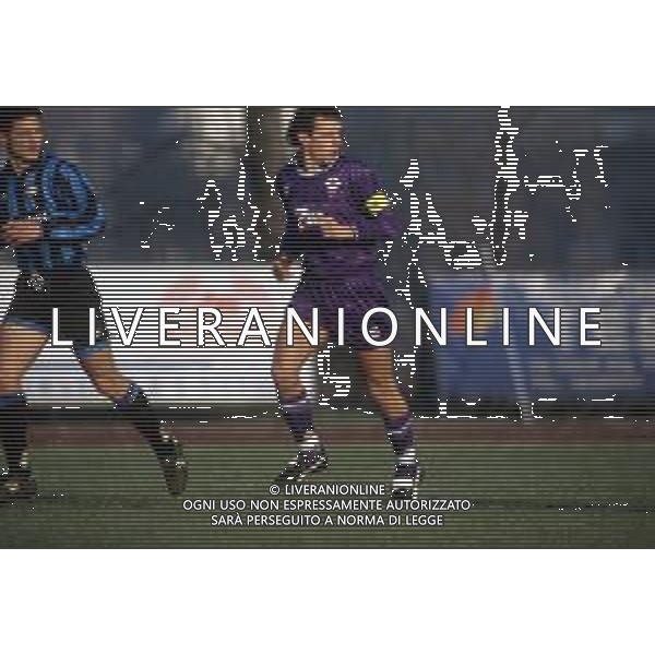 DIAP-RETROSPETTIVA EDY BAGGIO CALCIATORE NELLA FOTO EDY BAGGIO CON LA MAGLIA DELLA FIORENTINA CALCIO NELL\'ANNO 1992-93 AG ALDO LIVERANI SAS
