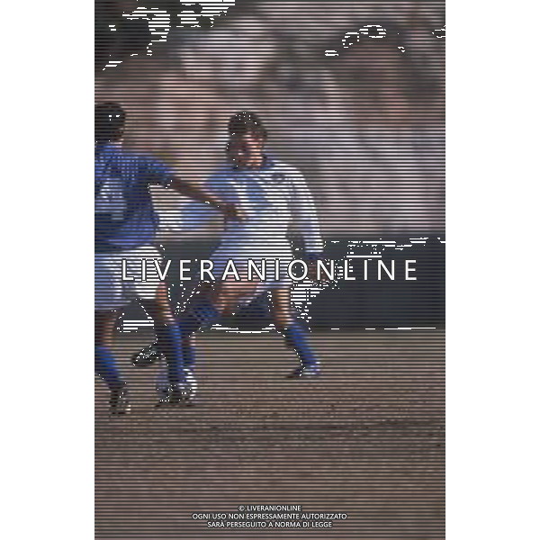 DIAP-RETROSPETTIVA EDY BAGGIO CALCIATORE NELLA FOTO EDY BAGGIO CON LA MAGLIA DELLA NAZIONALE ITALIANA UNDER 16 NELL\'ANNO 1990-1991 AG ALDO LIVERANI SAS