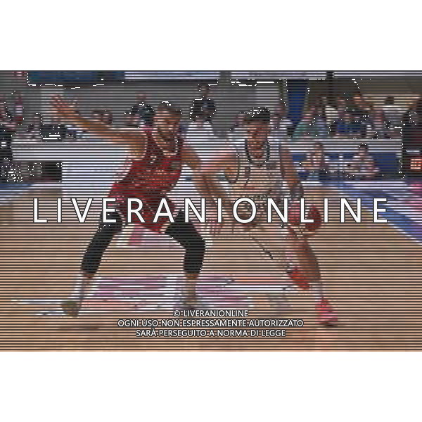 TVRG Cantù vs Rimini nella foto Giovanni Tomassini (Rimini) e Fabio Valentini (Cantù) Acqua San Bernardo Cantu\' vs Rivierabanca Basket Rimini Desio (MB) 13-06-2025 PalaFitLine Campionato Serie A2 - gara 3 finale playoff promozione in Serie A foto Roberto Garavaglia/Agenzia Aldo Liverani sas