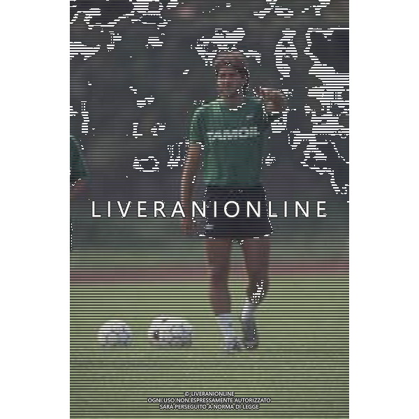 DIAP-RETROSPETTIVA TEBALDO BIGLIARDI CALCIATORE NELLA FOO TEBALDO BIGLIARDI CON LA MAGLIA DELL\'ATALANTA CALCIO NELL\'ANNO 1990-1991 AG ALDO LIVERANI SAS