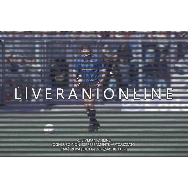 DIAP-RETROSPETTIVA TEBALDO BIGLIARDI CALCIATORE NELLA FOO TEBALDO BIGLIARDI CON LA MAGLIA DELL\'ATALANTA CALCIO NELL\'ANNO 1991-1992 AG ALDO LIVERANI SAS