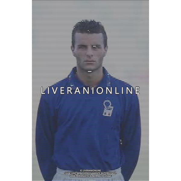 DIAP-RETROSPETTIVA FRANCESCO COLONNESE CALCIATORE NELLA FOTO FRANCESCO COLONNESE CON LA MAGLIA DELLA NAZIONALE ITALIANA NELL\'ANNO 1993-1994 AG ALDO LIVERANI SAS