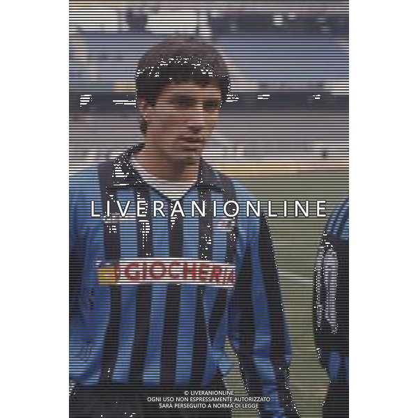 DIAP-RETROSPETTIVA ANTONIO CHAMOT CALCIATORE NELLA FOTO JOSE\' ANTONIO CHAMOT CON LA MAGLIA DEL PISA CALCIO NELL\'ANNO 1990-91 AG ALDO LIVERANI SAS