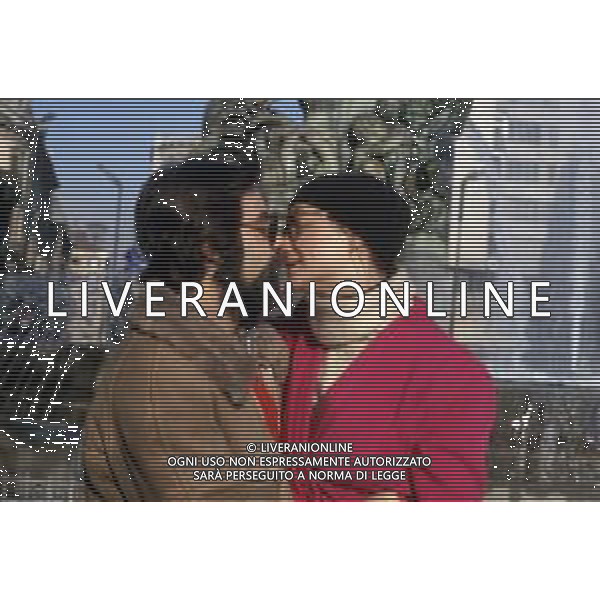 DIAP-RETROSPETTIVA MARTINE BROCHARD ATTRICE NELLA FOTO MARTINE BROCHARD CON FRANCO MOLE\' A TORINO NELL\'ANNO 1981 AG ALDO LIVERANI SAS