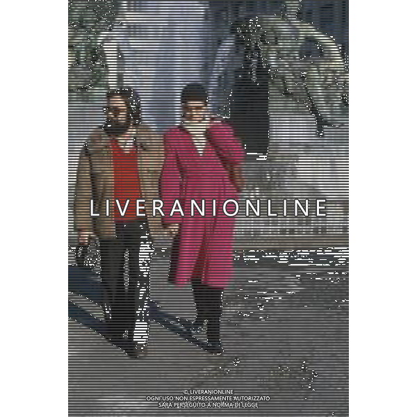 DIAP-RETROSPETTIVA MARTINE BROCHARD ATTRICE NELLA FOTO MARTINE BROCHARD CON FRANCO MOLE\' A TORINO NELL\'ANNO 1981 AG ALDO LIVERANI SAS