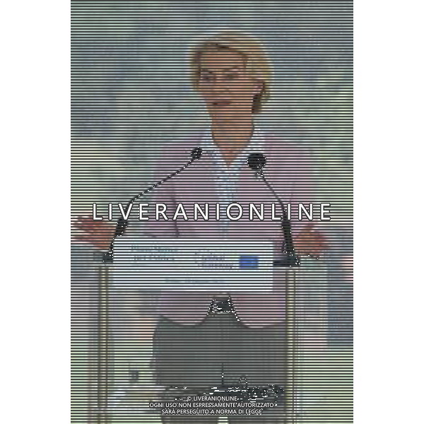 Roma - 20 Giugno 2025 DICHIARAZIONI, durante il "The Mattei Plan for Africa and the Global Gateway A common effort with the African Continent”, copresieduto dal Presidente del Consiglio dei Ministri, Giorgia Meloni e dalla Presidente della Commissione Europea, Ursula von der Leyen Nella Foto: Ursula von der Leyen  Andrea Bracaglia- AGENZIA ALDO LIVERANI SAS
