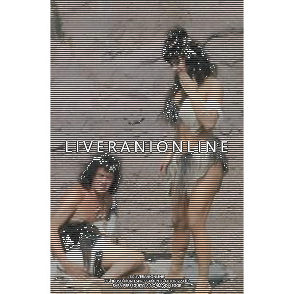 DIAP-RETROSPETTIVA CARMEN RUSSO ATTRICE E SHOWGIRL E BALLERINA NELLA FOTO CARMEN RUSSO A ROMA NELL\'ANNO 1983 CON RAIMONDO VIANELLO FOTO EDGARDO DELLA SCORCIOSA-AG ALDO LIVERANI SAS 