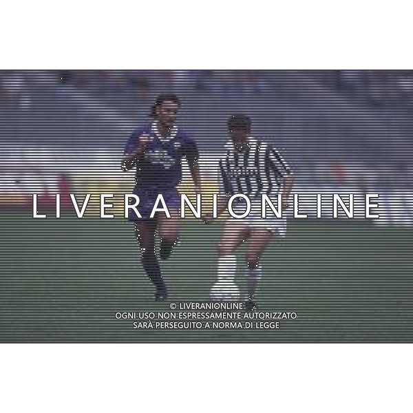 DIAP-RETROSPETTIVA ROBERTO BAGGIO CALCIATORE NELLA FOTO ROBERTO BAGGIO CON LA MAGLIA DELLA JUVENTUS NELL\'ANNO 1991 AG ALDO LIVERANI SAS