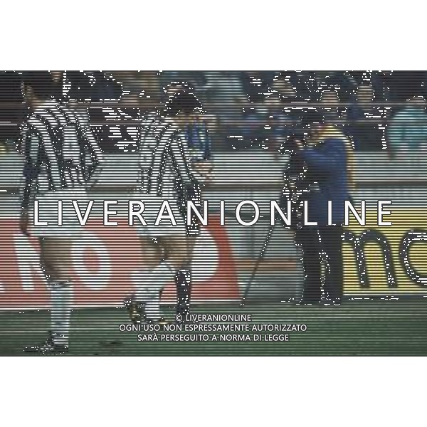 DIAP-RETROSPETTIVA ROBERTO BAGGIO CALCIATORE NELLA FOTO ROBERTO BAGGIO CON LA MAGLIA DELLA JUVENTUS NELL\'ANNO 1992 AG ALDO LIVERANI SAS