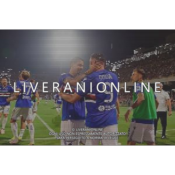 TVEM June 22, 2025 Salerno, Italy - US Salernitana 1919 vs UC Sampdoria - Italian Soccer Serie BKT Playout match 2024/25 - Arechi Stadium. In the pic: Massimo Coda of UC Sampdoria celebrates after scoring a goal with teammates ©Emmanuele Mastrodonato - AGENZIA ALDO LIVERANI SAS