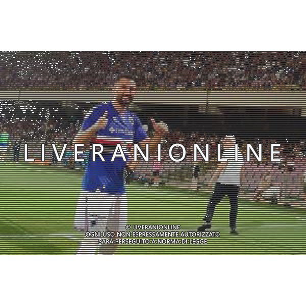 TVEM June 22, 2025 Salerno, Italy - US Salernitana 1919 vs UC Sampdoria - Italian Soccer Serie BKT Playout match 2024/25 - Arechi Stadium. In the pic: Massimo Coda of UC Sampdoria celebrates after scoring a goal ©Emmanuele Mastrodonato - AGENZIA ALDO LIVERANI SAS