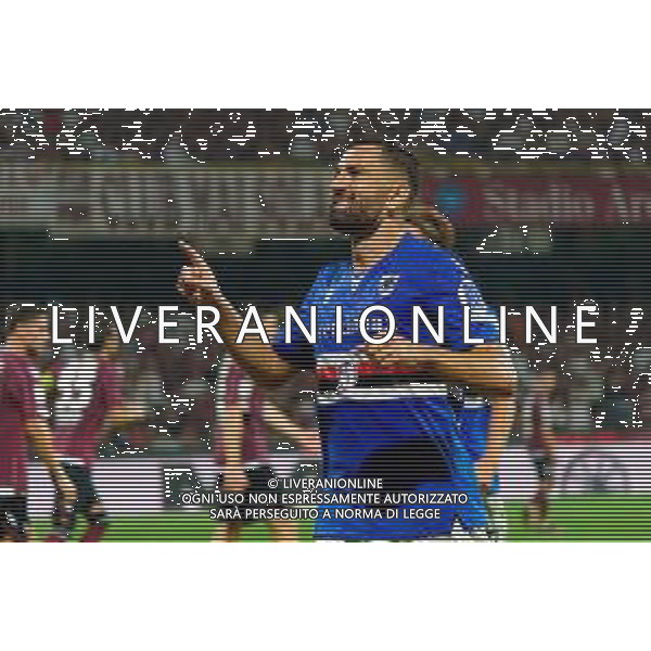 TVEM June 22, 2025 Salerno, Italy - US Salernitana 1919 vs UC Sampdoria - Italian Soccer Serie BKT Playout match 2024/25 - Arechi Stadium. In the pic: Massimo Coda of UC Sampdoria celebrates after scoring a goal ©Emmanuele Mastrodonato - AGENZIA ALDO LIVERANI SAS