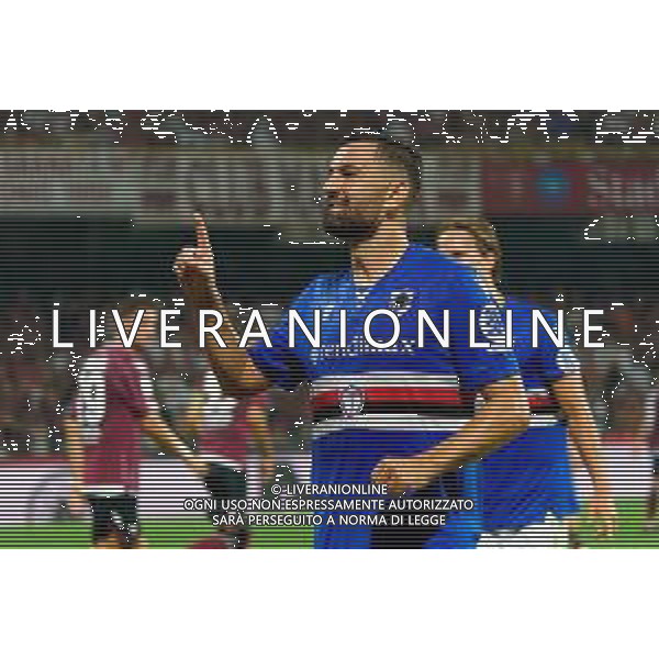 TVEM June 22, 2025 Salerno, Italy - US Salernitana 1919 vs UC Sampdoria - Italian Soccer Serie BKT Playout match 2024/25 - Arechi Stadium. In the pic: Massimo Coda of UC Sampdoria celebrates after scoring a goal ©Emmanuele Mastrodonato - AGENZIA ALDO LIVERANI SAS
