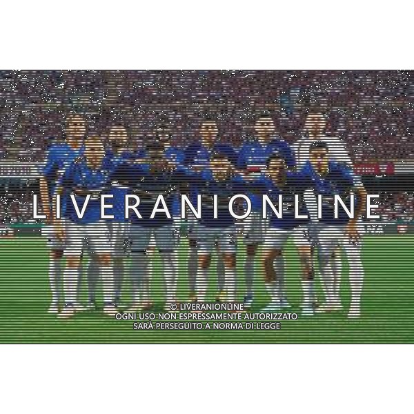 TVEM June 22, 2025 Salerno, Italy - US Salernitana 1919 vs UC Sampdoria - Italian Soccer Serie BKT Playout match 2024/25 - Arechi Stadium. In the pic: UC Sampdoria team line up ©TVEM Emmanuele Mastrodonato - AGENZIA ALDO LIVERANI SAS