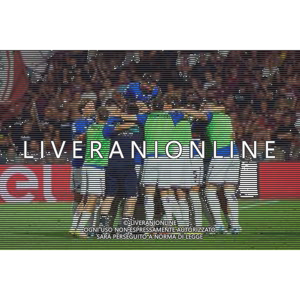 TVEM June 22, 2025 Salerno, Italy - US Salernitana 1919 vs UC Sampdoria - Italian Soccer Serie BKT Playout match 2024/25 - Arechi Stadium. In the pic: Giuseppe Sibilli of UC Sampdoria celebrates after scoring a goal with teammates ©TVEM Emmanuele Mastrodonato - AGENZIA ALDO LIVERANI SAS