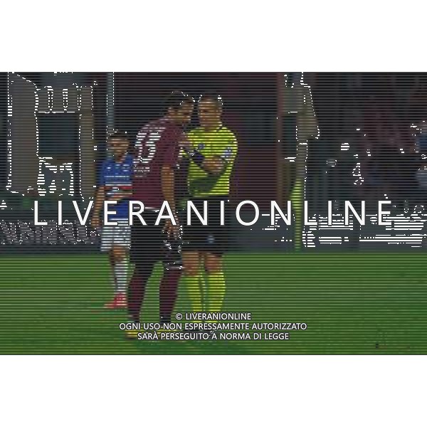 TVEM June 22, 2025 Salerno, Italy - US Salernitana 1919 vs UC Sampdoria - Italian Soccer Serie BKT Playout match 2024/25 - Arechi Stadium. In the pic: Gian Marco Ferrari of US Salernitana protests with the referee Daniele Doveri of Roma ©TVEM Emmanuele Mastrodonato - AGENZIA ALDO LIVERANI SAS