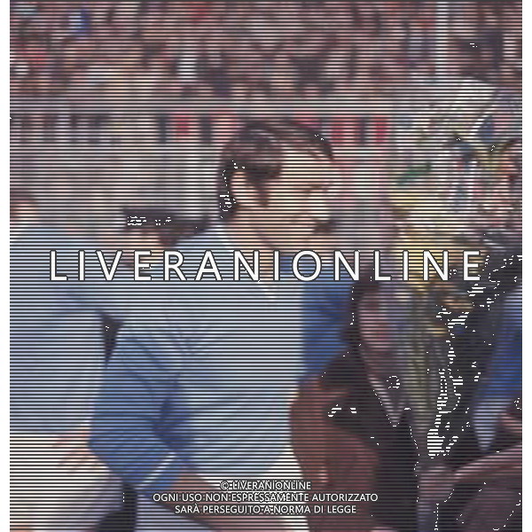 DIAP-RETROSPETTIVA TARCISIO BURGNICH ALLENATORE E CALCIATORE NELLA FOTO TARCISIO BURGNICH CON LA MAGLIA DEL NAPOLI CALCIO AG ALDO LIVERANI SAS