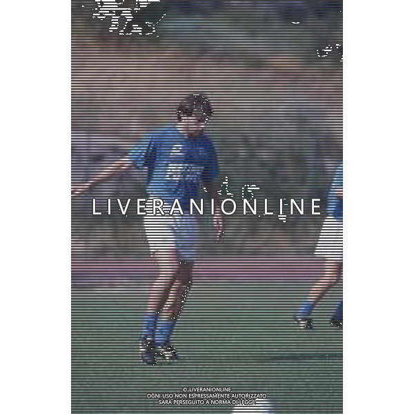 DIAP-RETROSPETTIVA LUCA LUZARDI CALCIATORE NELLA FOTO LUCA LUZARDI CON LA MAGLIA D\'ALLENAMENTO NAPOLI CALCIO AG ALDO LIVERANI SAS
