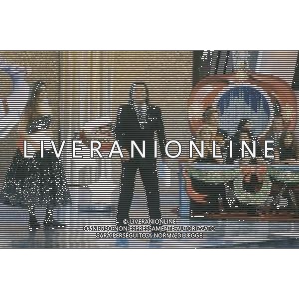 DIAP-RETROSPETTIVA ALBANO CARRISI E ROMINA POWER CANTANTI NELLA FOTO ROMINA POWER E ALBANO CARRISI NELLA TRASMISSIONE TELEVISIVA “BUON NATALE“ NELL\'ANNO 1991 AG ALDO LIVERANI SAS