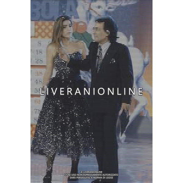 DIAP-RETROSPETTIVA ALBANO CARRISI E ROMINA POWER CANTANTI NELLA FOTO ROMINA POWER E ALBANO CARRISI NELLA TRASMISSIONE TELEVISIVA “BUON NATALE“ NELL\'ANNO 1991 AG ALDO LIVERANI SAS