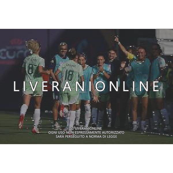 TVRG Belgio vs Italia nella foto giocatrici Italia esultanza dopo il gol dell\'1 a 0 Sion (SVI) 03-07-2025 Stadio de Tourbillon Belgio vs Italia Campionati Europei femminili UEFA Euro 2025 Gruppo B - 1a giornata foto Roberto Garavaglia/Agenzia Aldo Liverani sas
