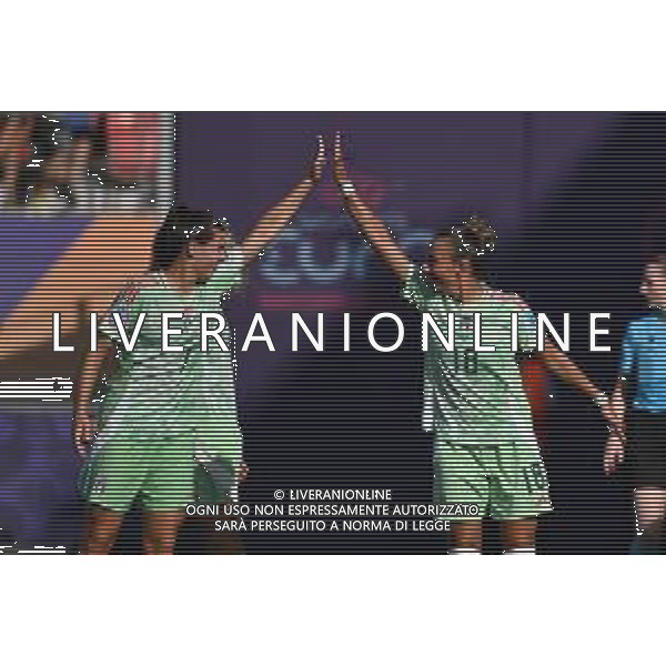 TVRG Belgio vs Italia nella foto Sofia Cantore (Italia) e Arianna Caruso (Italia) esultanza dopo il gol dell\'1 a 0 Sion (SVI) 03-07-2025 Stadio de Tourbillon Belgio vs Italia Campionati Europei femminili UEFA Euro 2025 Gruppo B - 1a giornata foto Roberto Garavaglia/Agenzia Aldo Liverani sas
