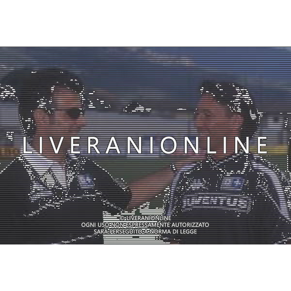 DIAP-RETROSPETTIVA RAFFAELE AMETRANO CALCIATORE NELLA FOTO RAFFAELE AMETRANO CON LA MAGLIA DELLA JUVENTUS CALCIO E GIAN PIERO VENTRONE AG ALDO LIVERANI SAS