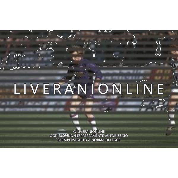 DIAP-RETROSPETTIVA STEFANO CAROBBI CALCIATORE NELLA FOTO STEFANO CAROBBI CON LA MAGLIA DEL FIORENTINA CALCIO NELL\'ANNO 1988-89 AG ALDO LIVERANI SAS