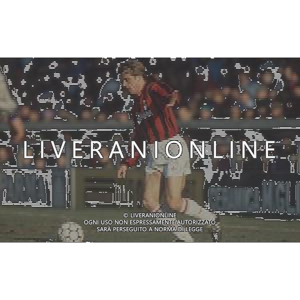 DIAP-RETROSPETTIVA STEFANO CAROBBI CALCIATORE NELLA FOTO STEFANO CAROBBI CON LA MAGLIA DEL MILAN NELL\'ANNO 1990-1991 AG ALDO LIVERANI SAS