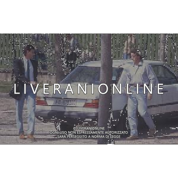 DIAP-RETROSPETTIVA STEFANO CAROBBI CALCIATORE NELLA FOTO STEFANO CAROBBI CON MASSIMO AGOSTINI A MILANELLO NELL\'ANNO 1990 AG ALDO LIVERANI SAS