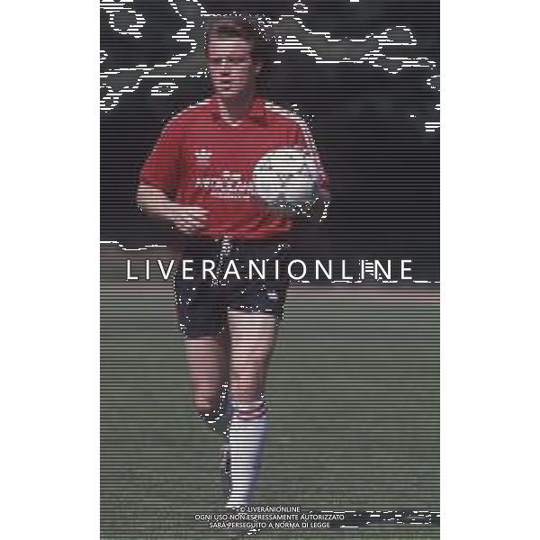 DIAP-RETROSPETTIVA STEFANO CAROBBI CALCIATORE NELLA FOTO STEFANO CAROBBI CON LA MAGLIA DEL MILAN NELL\'ANNO 1990-1991 AG ALDO LIVERANI SAS