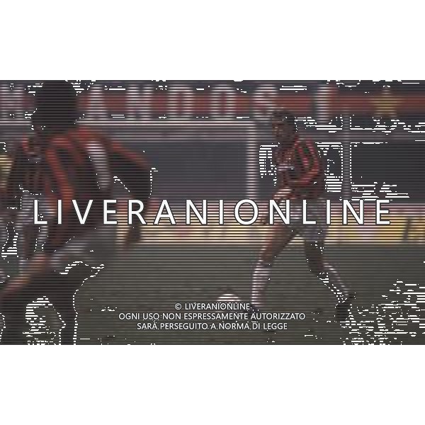 DIAP-RETROSPETTIVA STEFANO CAROBBI CALCIATORE NELLA FOTO STEFANO CAROBBI CON LA MAGLIA DEL MILAN NELL\'ANNO 1990-1991 AG ALDO LIVERANI SAS