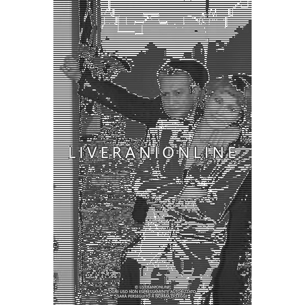 NEG-RETROSPETTIVA ALBERTO LIONELLO ATTORE NELLA FOTO ALBERTO LIONELLO CON L’ATTRICE ERIKA BLANC NELL\'ANNO 1989 A MILANO AG ALDO LIVERANI SAS