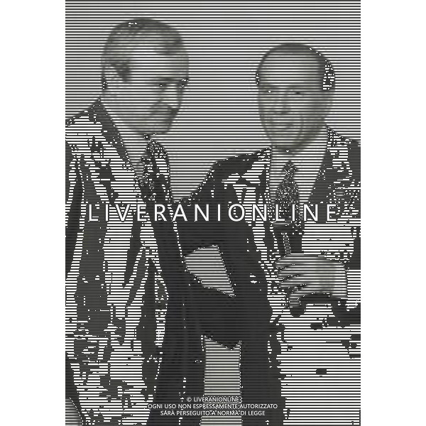ST-RETROSPETTIVA SILVIO BERLUSCONI POLITICO E IMPRENDITORE NELLA FOTO SILVIO BERLUSCONI CON ANTONIO MARTINO AG ALDO LIVERANI SAS