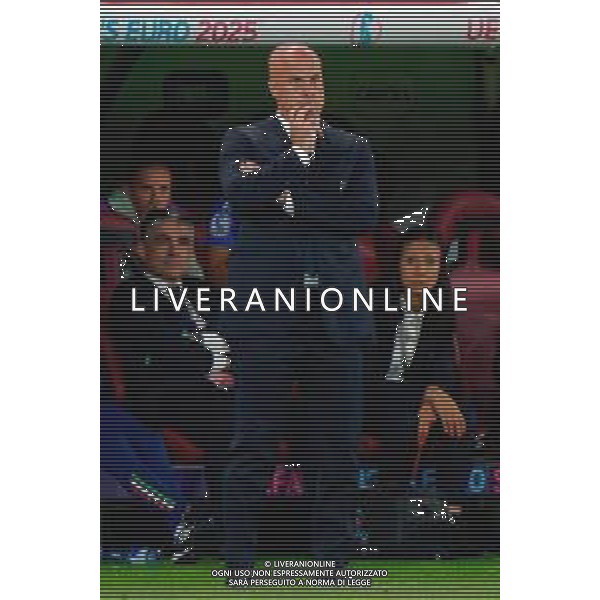 TVEM July 07, 2025 Geneva, Switzerland - Portugal vs Italy - Women\'s UEFA Euro 2025 - Stade de Geneve. In the pic: Andrea Soncin head coach of Italy FOTO EMMANUELE MASTRODONATO-AG ALDO LVERANI SAS
