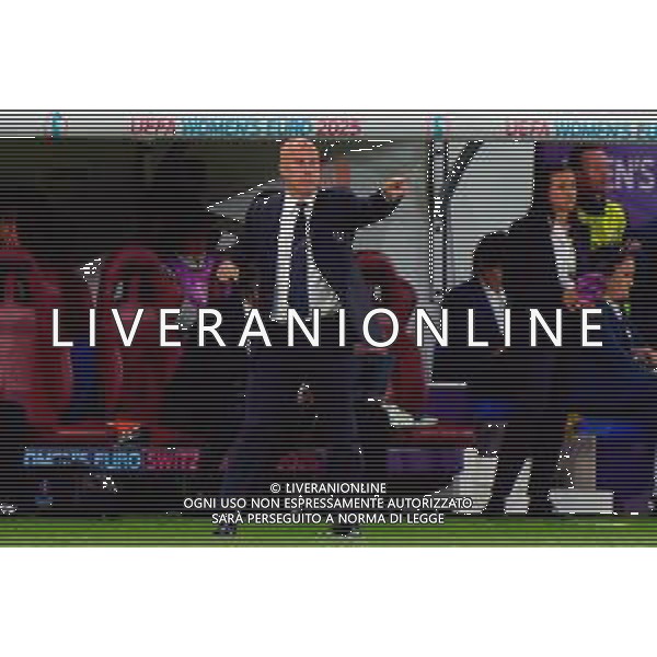 TVEM July 07, 2025 Geneva, Switzerland - Portugal vs Italy - Women\'s UEFA Euro 2025 - Stade de Geneve. In the pic: Andrea Soncin head coach of Italy FOTO EMMANUELE MASTRODONATO-AG ALDO LVERANI SAS