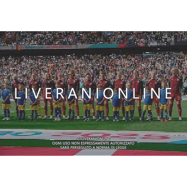 TVEM July 08, 2025 Basel, Switzerland - Germany vs Denmark - Women\'s UEFA Euro 2025 - St. Jakob-Park. In the pic: Players of Denmark line up during the National Anthems ©TVEM Emmanuele Mastrodonato - AGENZIA ALDO LIVERANI SAS