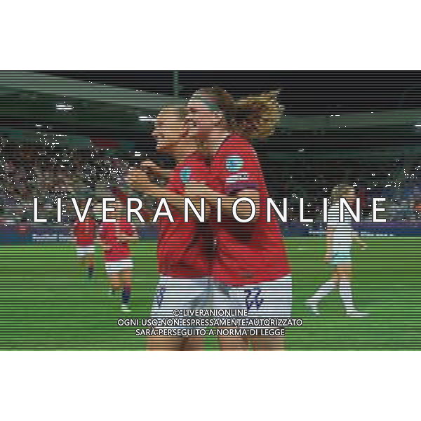 Frida Maanum of Norway celebrates after scoring a goal with Signe Gaupset of Norway -Norvegia - Islanda Campionato europeo femminile di calcio UEFA Women\'s EURO 2025 , Arena Thuin Svizzera 10.07.2025 ©TVEM Emmanuele Mastrodonato - AGENZIA ALDO LIVERANI SAS