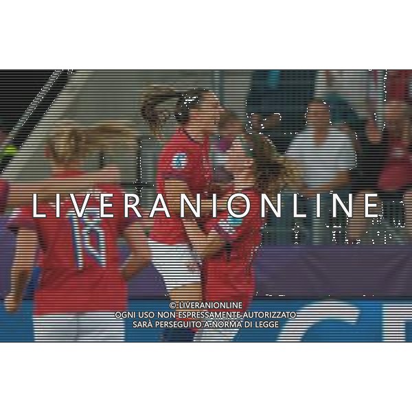 Signe Gaupset of Norway celebrates after scoring a goal with Vilde Boe Risa of Norway -Norvegia - Islanda Campionato europeo femminile di calcio UEFA Women\'s EURO 2025 , Arena Thuin Svizzera 10.07.2025 ©TVEM Emmanuele Mastrodonato - AGENZIA ALDO LIVERANI SAS