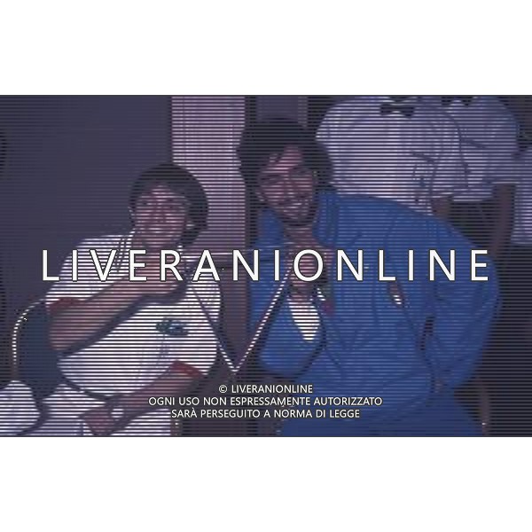 DIAP-RETROSPETTIVA STEFANO CERIONI SCHERMA NELLA FOTO STEFANO CERIONI ALLE OLIMPIADI DI SEUL NELL\'ANNO 1988 CON VINCENZO MAENZA AG ALDO LIVERANI SAS