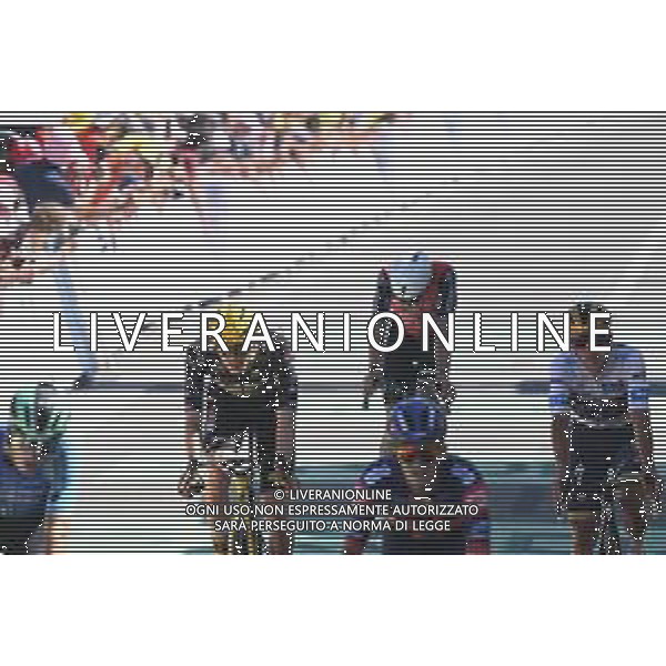 11-07-2025 Tour De France; Tappa 07 Saint-malo - Mur De Bretagne; 2025, Visma - Lease A Bike; 2025, Soudal - Quick Step; Jorgenson, Matteo; Evenepoel, Remco; Mur De Bretagne; ©SIROTTI - AGENZIA ALDO LIVERANI SAS