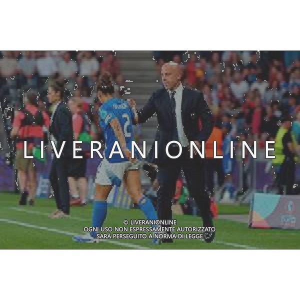 TVEM July 11, 2025 Bern, Switzerland - Italy vs Spain - Women\'s UEFA Euro 2025 - Stadion Wankdorf. In the pic: Elisabetta Oliviero of Italy celebrates after scoring a goal with Andrea Soncin head coach of Italy ©TVEM Emmanuele Mastrodonato - AGENZIA ALDO LIVERANI SAS