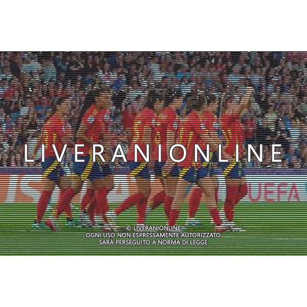 TVEM July 11, 2025 Bern, Switzerland - Italy vs Spain - Women\'s UEFA Euro 2025 - Stadion Wankdorf. In the pic: Athenea of Spain celebrates after scoring a goal with teammates ©TVEM Emmanuele Mastrodonato - AGENZIA ALDO LIVERANI SAS