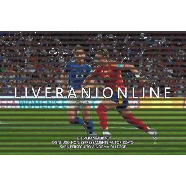 TVEM July 11, 2025 Bern, Switzerland - Italy vs Spain - Women\'s UEFA Euro 2025 - Stadion Wankdorf. In the pic: Athenea of Spain in action against Cecilia Salvai of Italy ©TVEM Emmanuele Mastrodonato - AGENZIA ALDO LIVERANI SAS