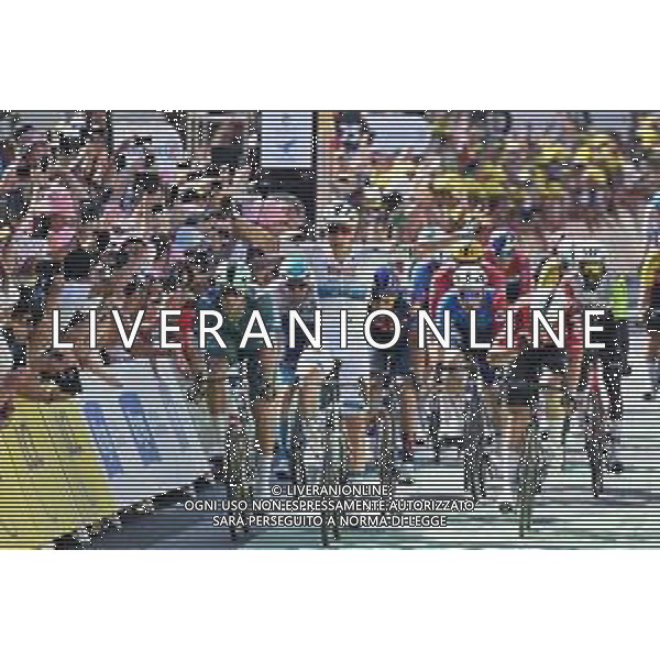 13-07-2025 Tour De France; Tappa 09 Chinon - Chateauroux; 2025, Soudal - Quick Step; 2025, Lidl - Trek; 2025, Lotto; Merlier, Tim; Milan, Jonathan; De Lie, Arnaud; Chateauroux; ©SIROTTI - AGENZIA ALDO LIVERANI SAS
