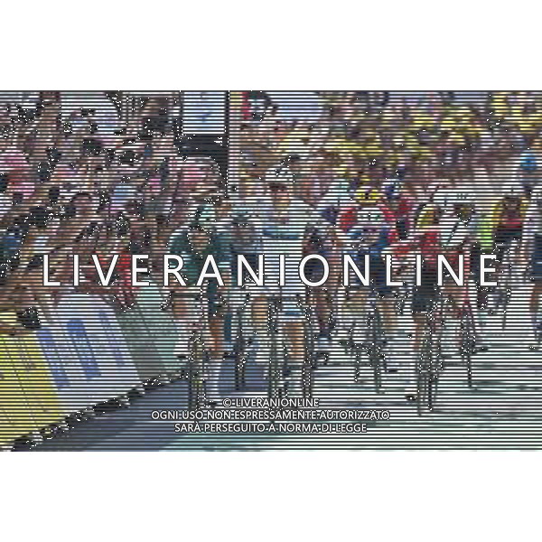 13-07-2025 Tour De France; Tappa 09 Chinon - Chateauroux; 2025, Soudal - Quick Step; 2025, Lidl - Trek; 2025, Lotto; 2025, Groupama - Fdj; Merlier, Tim; Milan, Jonathan; De Lie, Arnaud; Penhoet, Paul; Chateauroux; ©SIROTTI - AGENZIA ALDO LIVERANI SAS
