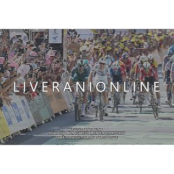 13-07-2025 Tour De France; Tappa 09 Chinon - Chateauroux; 2025, Soudal - Quick Step; 2025, Lidl - Trek; 2025, Lotto; 2025, Groupama - Fdj; Merlier, Tim; Milan, Jonathan; De Lie, Arnaud; Penhoet, Paul; Chateauroux; ©SIROTTI - AGENZIA ALDO LIVERANI SAS